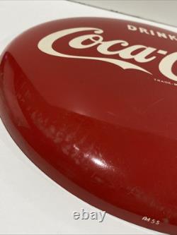 Rare Vintage 1950s Drink Coca-Cola 12 Button Metal Soda Sign Stamped AM55
