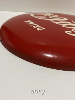 Rare Vintage 1950s Drink Coca-Cola 12 Button Metal Soda Sign Stamped AM55