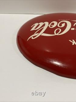 Rare Vintage 1950s Drink Coca-Cola 12 Button Metal Soda Sign Stamped AM55