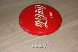 Rare Vintage 1950s Drink Coca-Cola 12 Button Metal Soda Sign Stamped AM 10-51