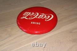 Rare Vintage 1950s Drink Coca-Cola 12 Button Metal Soda Sign Stamped AM 10-51