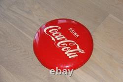 Rare Vintage 1950s Drink Coca-Cola 12 Button Metal Soda Sign Stamped AM 10-51