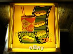 Rare Vintage 1960's Coca-Cola Light Up Sign From Sayre Pa Theater Ice Cream vg