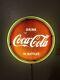Rare Vintage 1960's Coca-cola Round Halo In Bottles Lightup Sign Works