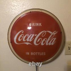 Rare Vintage 1960's Coca-cola Round Halo In Bottles Lightup Sign Works