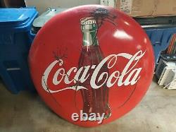 Rare Vintage Advertising Porcelain Coca Cola Coke Button Sign 48