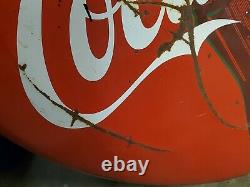 Rare Vintage Advertising Porcelain Coca Cola Coke Button Sign 48