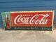 Rare Vintage Coca-Cola 1930s Metal Original Soda Sign 72 X 30