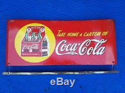 Rare Vintage Coca Cola Bag Holder Metal Sign