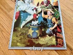 Rare Vintage Coca Cola Circus Clown Cardboard Poster 1936 Snyder & Black Litho