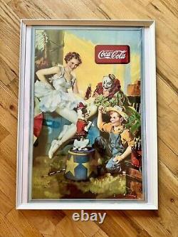Rare Vintage Coca Cola Circus Clown Cardboard Poster 1936 Snyder & Black Litho