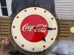 Rare Vintage Coca Cola Clock 1940s/50s