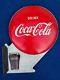 Rare Vintage Coca Cola Double Button Glass Flange Sign 6-49