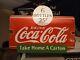 Rare Vintage Coca Cola Porcelain Sign Take Home A Carton Soda Pop Advertising