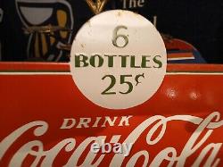 Rare Vintage Coca Cola Porcelain Sign Take Home A Carton Soda Pop Advertising