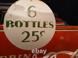 Rare Vintage Coca Cola Porcelain Sign Take Home A Carton Soda Pop Advertising
