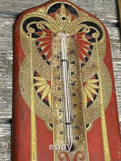 Rare Vintage Double Cola Steel Painted Thermometer Sign C. 1920s