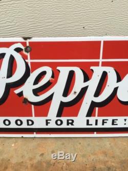 Rare Vintage Dr Pepper Porcelain Sign Soda Fountain Coca Cola Pepsi