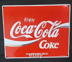 Rare Vintage Enjoy Coca-Cola Coke Porcelain Advertisement Sign