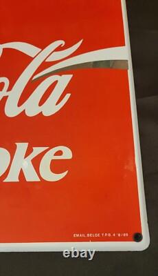 Rare Vintage Enjoy Coca-Cola Coke Porcelain Advertisement Sign