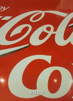 Rare Vintage Enjoy Coca-Cola Coke Porcelain Advertisement Sign