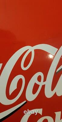 Rare Vintage Enjoy Coca-Cola Coke Porcelain Advertisement Sign