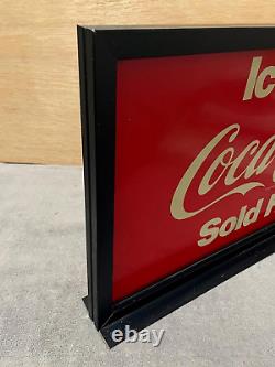 Rare! Vintage Ice Cold COCA COLA Sold Here Double Sided Framed Metal SIGN Diner