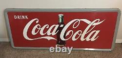 Rare Vintage Large Coke Sign With Coca Cola Bottle In Excellent Condition