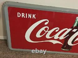 Rare Vintage Large Coke Sign With Coca Cola Bottle In Excellent Condition