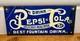 Rare Vintage Pepsi=Cola Double Dot Delicious Healthful 5? Tin Litho Sign