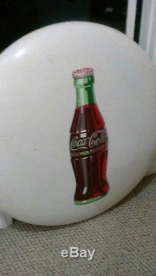 Rare White 36 Porcelain Enamel Coca Cola Button Coke Sign Vtg Advertising