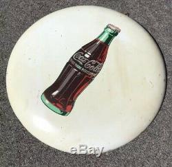 Rare White Vintage 1950's Coca Cola Soda Pop 36 Button Sign