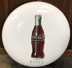 Rare White Vintage Porcelain Button Coca Cola Sign 36