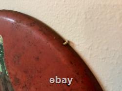 Rare original VINTAGE COCA COLA 20 INCH ROUND BUTTON SIGN