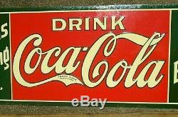 Rare original embossed tin sign advertising Coca Cola mint never used