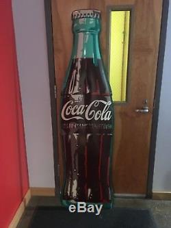Rare, vintage 72 tall Coca-Cola metal bottle sign, good condition