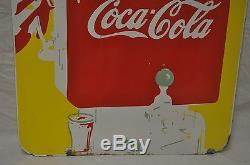Rare vintage c1930 Coke Coca Cola 25 Double Sided Porcelain Sign