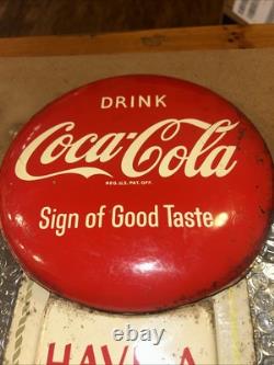 Rare vintage metal coca cola sign