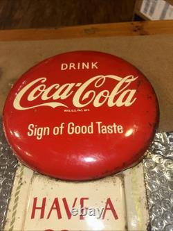 Rare vintage metal coca cola sign