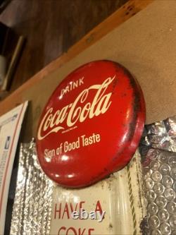 Rare vintage metal coca cola sign