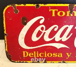 Rare vintage original 29 Tome Coca-Cola PORCELAIN SIGN - Canada - Deliciosa