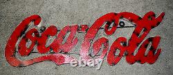 Recycled Tin Metal COCA COLA Sign Gas Oil Garage Man Cave Home Decor Soda