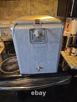 Retro 1950 Vintage USA Aluminum Coca Cola Soda Bottle Cooler Advertising Sign Lg