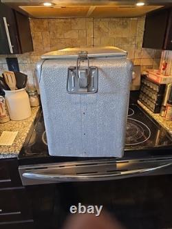 Retro 1950 Vintage USA Aluminum Coca Cola Soda Bottle Cooler Advertising Sign Lg