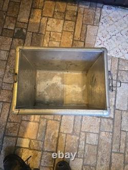 Retro 1950 Vintage USA Aluminum Coca Cola Soda Bottle Cooler Advertising Sign Lg