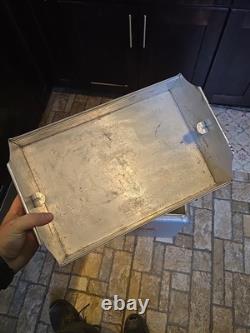 Retro 1950 Vintage USA Aluminum Coca Cola Soda Bottle Cooler Advertising Sign Lg