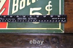 SCARCE 1920s DRINK COCA COLA IN BOTTLES EMBOSSED TIN TACKER METAL DEALER SIGN