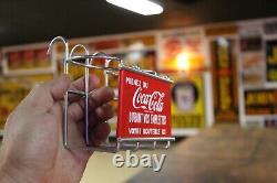 SCARCE 1950s PRENEZ DU COCA COLA PAINTED METAL SHOPPING CART SIGN FRENCH STORE
