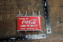 SCARCE 1950s PRENEZ DU COCA COLA PAINTED METAL SHOPPING CART SIGN FRENCH STORE