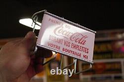 SCARCE 1950s PRENEZ DU COCA COLA PAINTED METAL SHOPPING CART SIGN FRENCH WHITE
